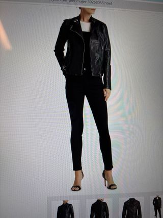 Cazadora Piel Negra Ralph Lauren Talla 6US