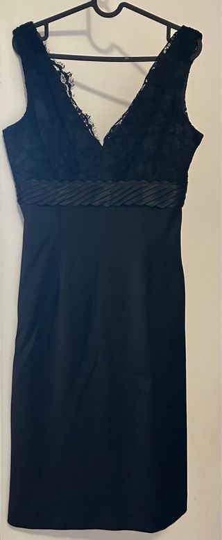 Vestido fiesta negro encaje talla 40.