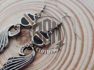 Orecchini Harley Davidson Ali Nero arancione