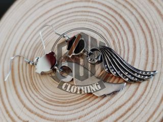 Orecchini Harley Davidson Ali Nero arancione