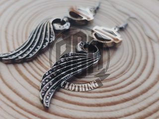 Orecchini Harley Davidson Ali Nero arancione