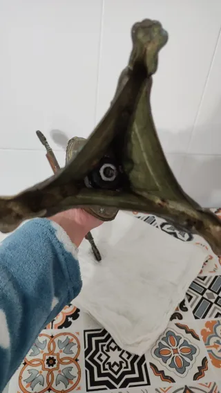 Cruz de altar antigua bronce S.XIX