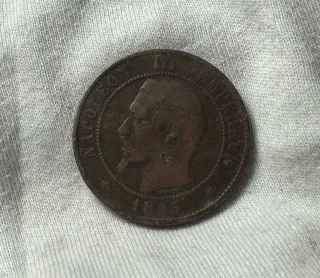 Moneda Napoleón III Emperador 1855