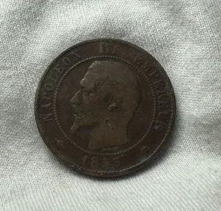 Moneda Napoleón III Emperador 1855