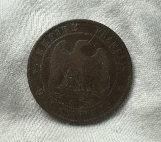 Moneda Napoleón III Emperador 1855
