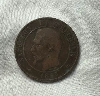 Moneda Napoleón III Emperador 1855