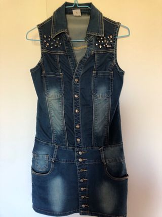 Abito in denim con borchie taglia S