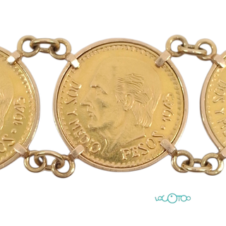 PULSERA DE ORO DE 18 KILATES CON 10 MONEDAS