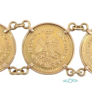 PULSERA DE ORO DE 18 KILATES CON 10 MONEDAS
