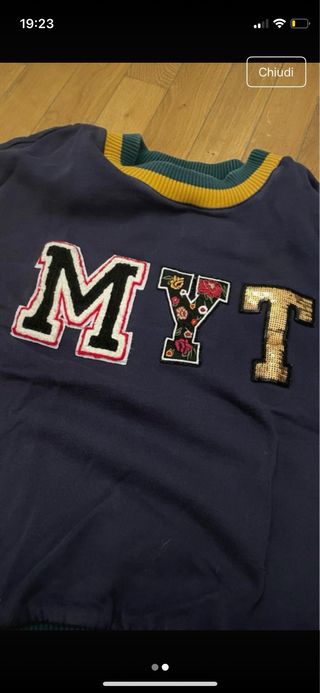 Felpa blu con interno felpato