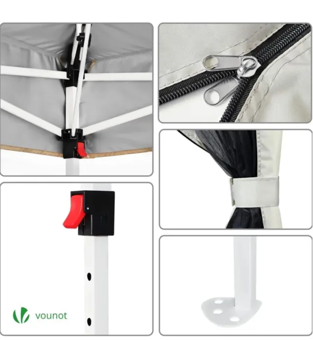 Carpa Plegable VOUNOT 3.6x3.6m con Mosquitera