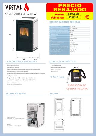 Fábrica estufas de pellet promoción al 31 Marzo
