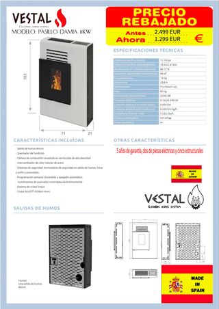Fábrica estufas de pellet promoción al 31 Marzo