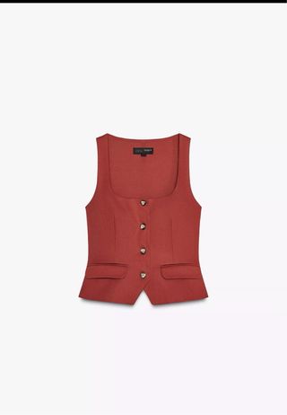 Chaleco Zara Teja Botones Talla S