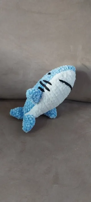 Peluche squalo azzurro