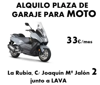 Plaza garaje moto grande o pequeña junto al LAVA