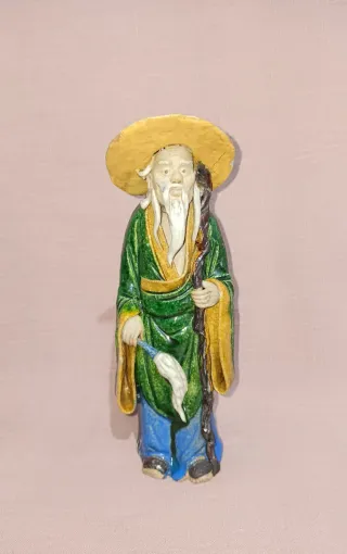 Figura china hombre con pincel, 20cm