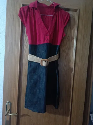 Vestido Verano Rojo y Falda Vaquera