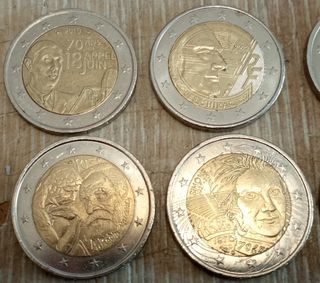 #1787 – Sei monete 2 EURO FRANCIA Commemorativi