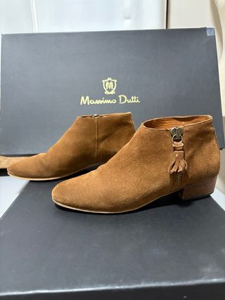 Botín Massimo Dutti Marrón Ante Talla 38