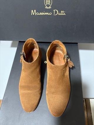 Botín Massimo Dutti Marrón Ante Talla 38