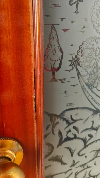 Puerta Cristal Grabado Virgen Rocío