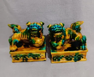 Pareja Perros de Foo Cerámica 16x14cm