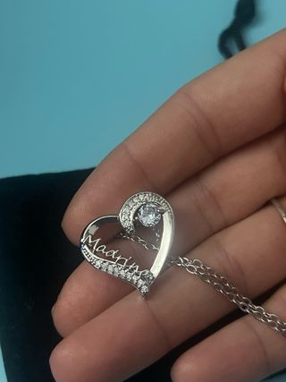 Collar corazón plata con nombre Madrina