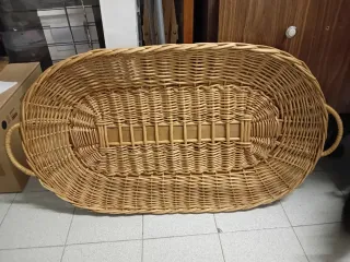 Cesta Mimbre Antigua Hecha a Mano