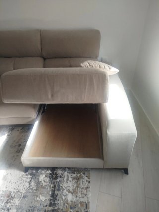 Sofá modular tela beige y gris