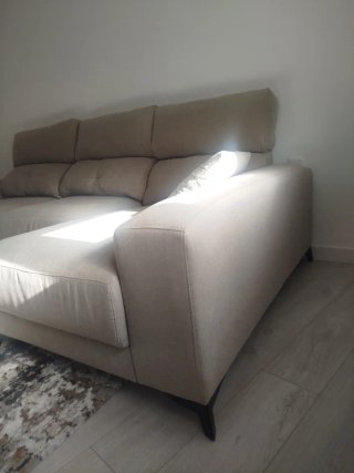 Sofá modular tela beige y gris