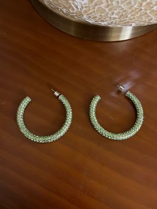 Pendientes de Mango Aro Brillantes Verdes