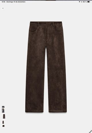 Pantalón efecto ante marrón