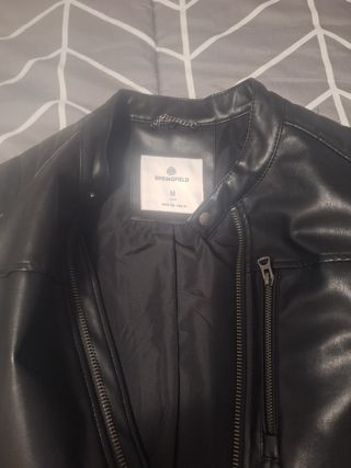 Cazadora cuero negra Springfield Talla