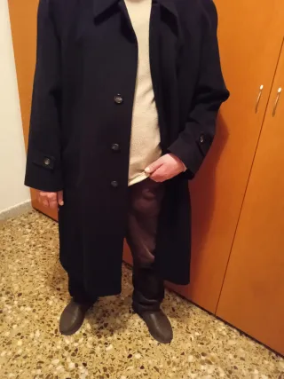 Abrigo largo lana hombre negro