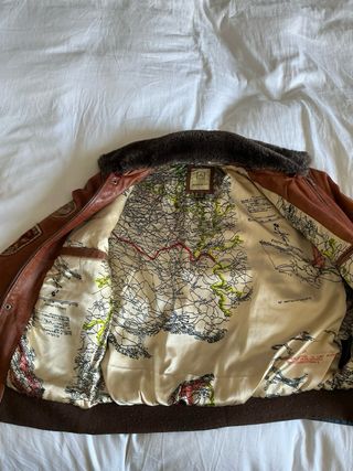 Chaqueta de aviador de piel de cordero