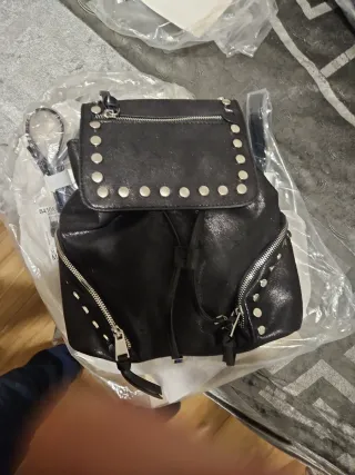 Bolso Zara Negro Tachuelas, con botones imantados