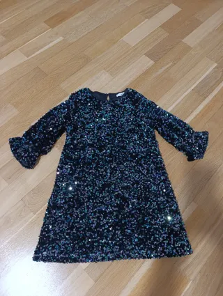 Vestido fiesta niña lentejuelas talla 7/8 años