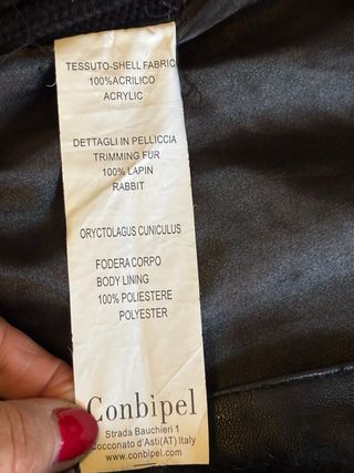 Giacca nera in lapin