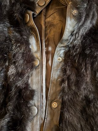 Giacca nera in lapin