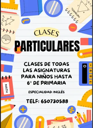 Clases particulares, especialidad inglés.