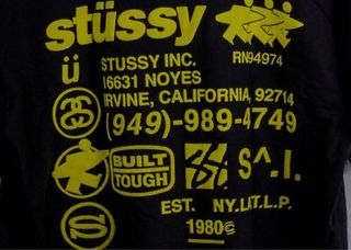 Camiseta Stüssy NUEVA ,Negra y Amarilla, Talla M
