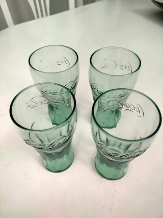 4 Bicchieri Coca Cola Verde in Vetro