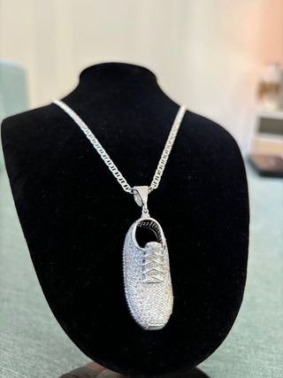 Cadena Plata 925 Colgante Zapatilla