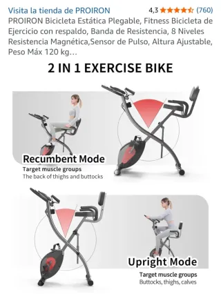 Bicicleta Estática PROIRON Plegable