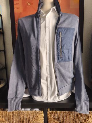 Cárdigan Vintage Azul Grisáceo