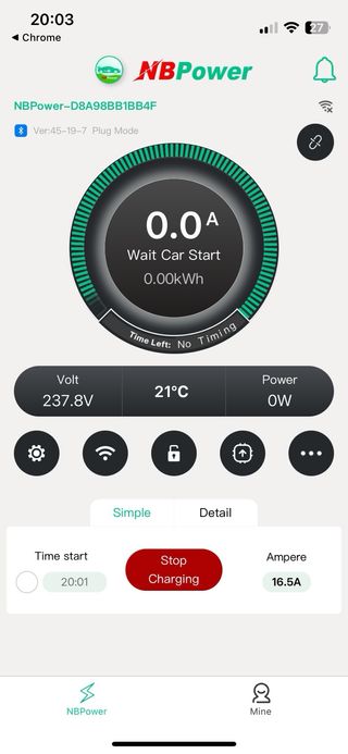 Cargador coche eléctrico portátil NBPower Wifi