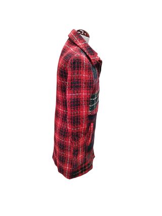 Abrigo Desigual cuadros rojo y verde