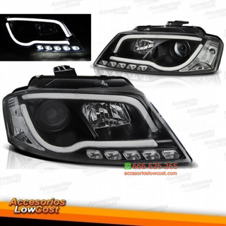 FAROS  AUDI A3 TFL/ LUZ DIURNA,08-12.COLOR NEGRO