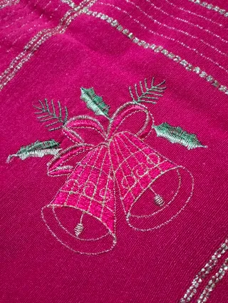 Centrotavola Natalizio Ricamato Rosso Oro